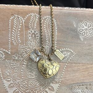 Coach Heart Locket Pendant Necklace